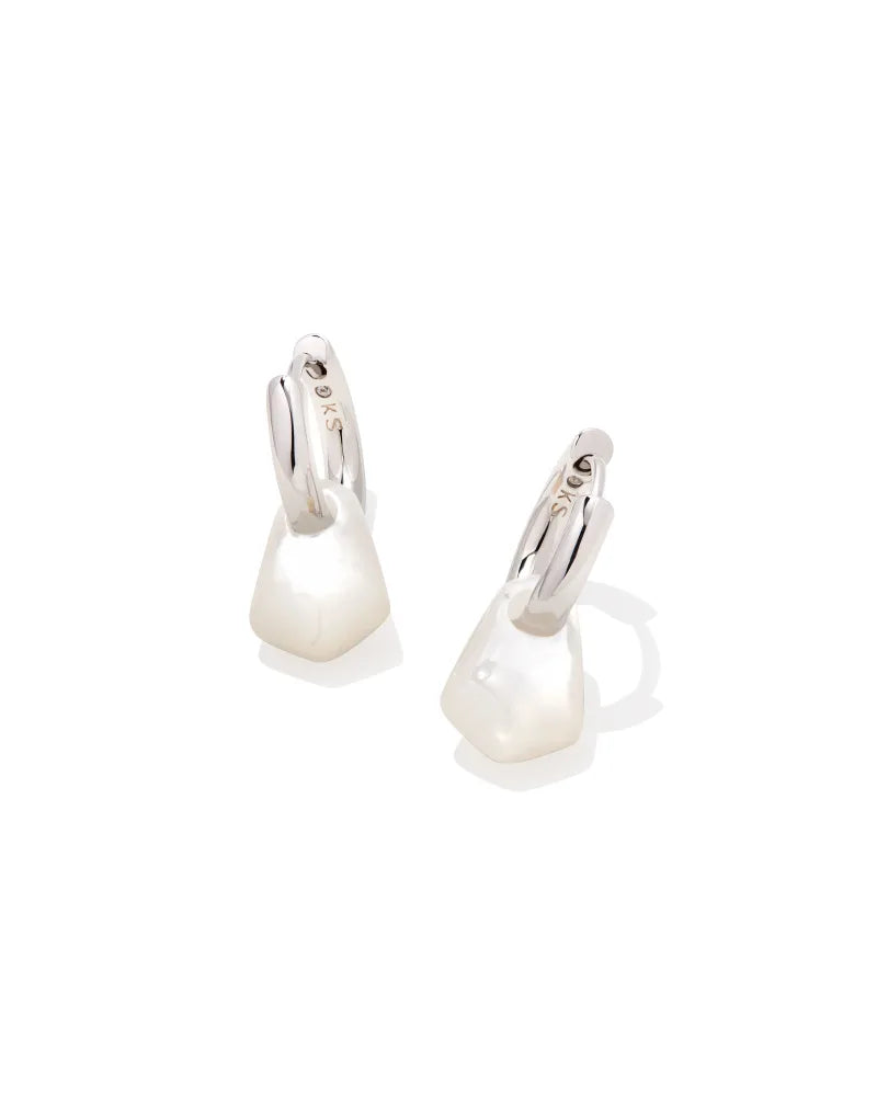 Insley Huggie Earrings in Ivory MOP