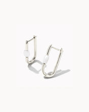 Load image into Gallery viewer, Lindsay Silver Huggie Earrings in White Pearl
