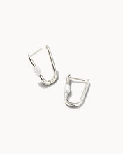 Load image into Gallery viewer, Lindsay Silver Huggie Earrings in White Pearl
