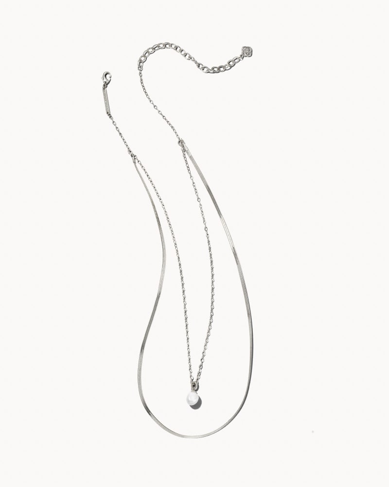 Lindsay Silver Multi Strand Necklace in Rhodium