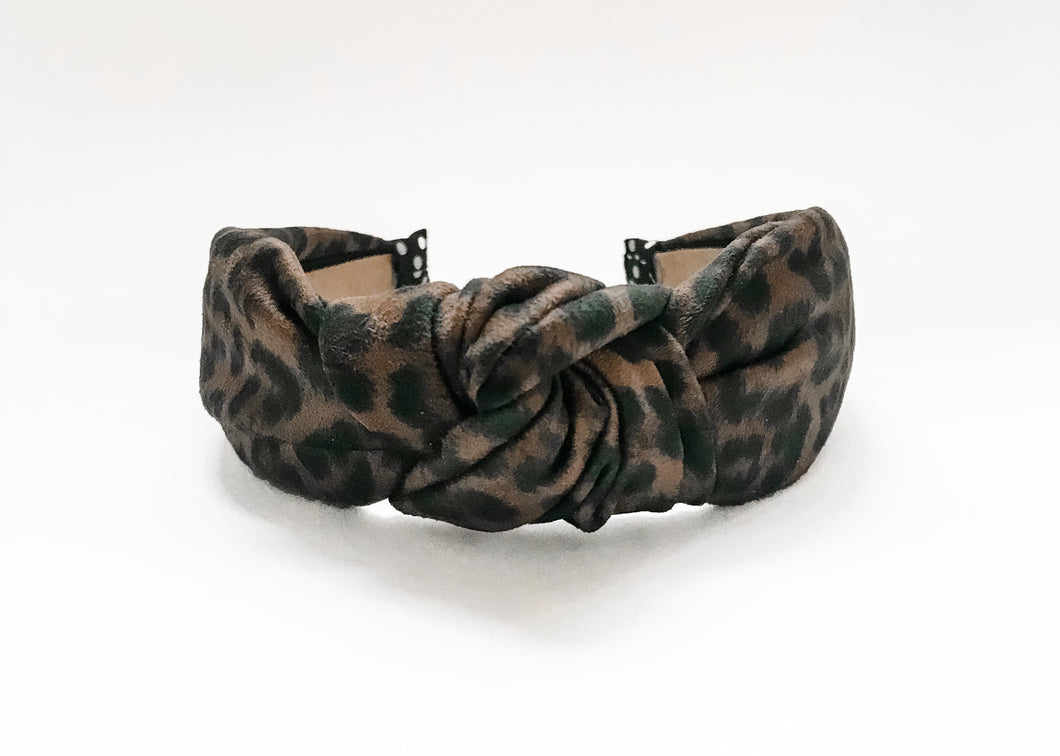 Leopard Suede Knotted Headband