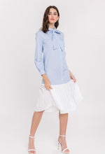Load image into Gallery viewer, Pleated Combo Shirt Dress
