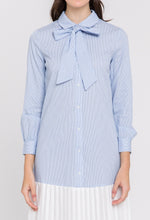 Load image into Gallery viewer, Pleated Combo Shirt Dress
