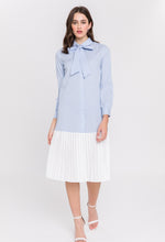 Load image into Gallery viewer, Pleated Combo Shirt Dress

