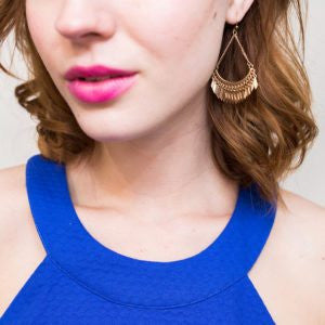 Gold Fringe U Earrings