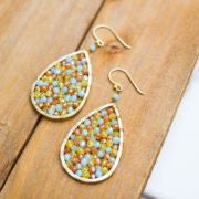 Multi-Colored Crystal Teardrop Earrings