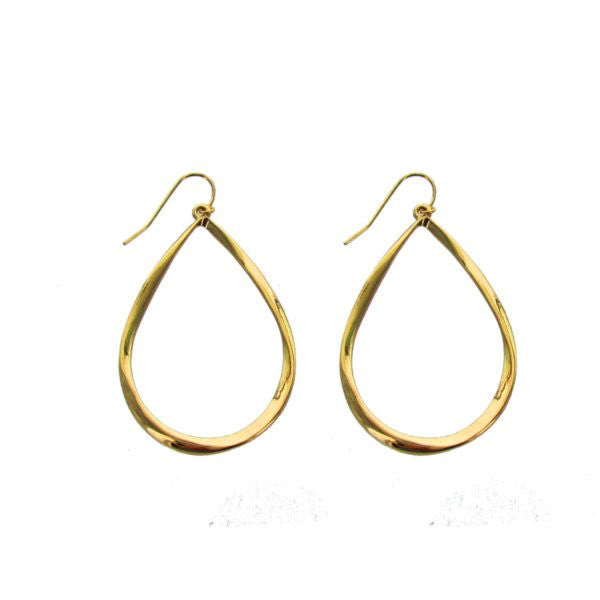 Gold Twist Teardrop Earrings
