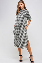Load image into Gallery viewer, Houndstooth Button Up Shirt Dress
