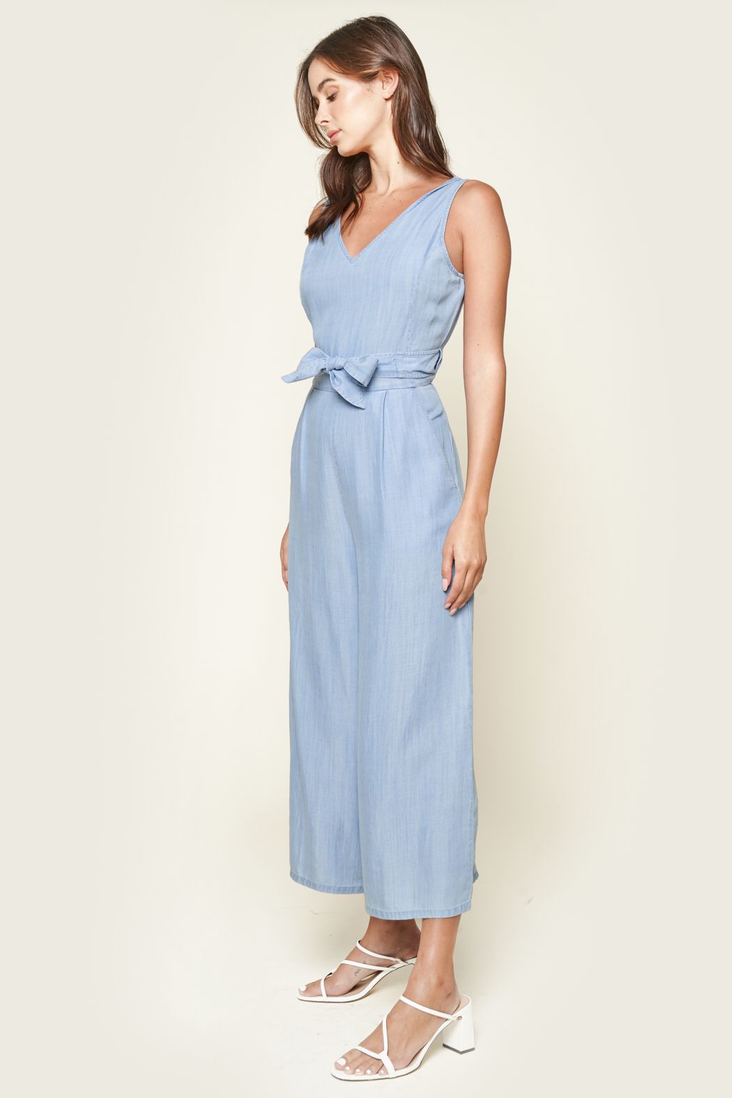 Arizona Chambray Cross Back Jumpsuit