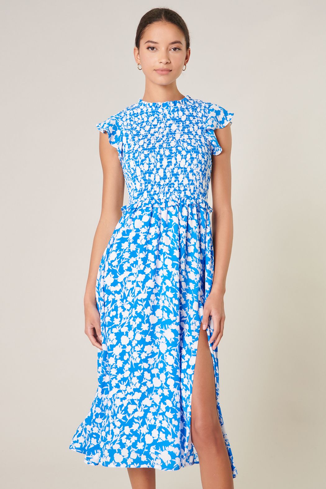 Palms Smocked Midi Dress